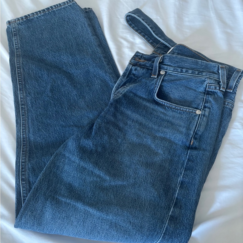 Agolde Women's Straight Leg Blue Jeans like new - Picture 9 of 11